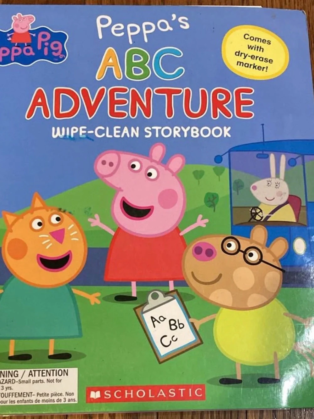 Peppa Pig ABC Adventure Wipe-Clean Storybook - Blue, Pink, Green, Yellow